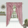 Kate Aurora Farmhouse Plaid Gingham Check Swag Valance Curtain Panel Pair