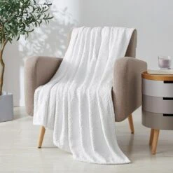 Kate Aurora Ultra Soft & Plush Modern Ogee Fleece Throw Blanket Covers - 50 In. W X 60 In. L -Kate Aurora GUEST 047f99af bee3 413c 8ead 6a94600ac7d5
