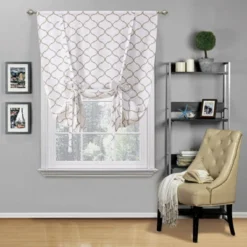 Kate Aurora Living Shabby Chic Trellis Quatrefoil Single Tie Up Window Curtain Shade -Kate Aurora GUEST 0493cbec 14f2 4340 9235 1afcec6f719d