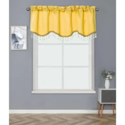 Kate Aurora Luxurious Solid Colored Scalloped Rod Pocket Window Valance With Crystal Beaded Trim -Kate Aurora GUEST 04baeb7c 494e 4280 adea 9a6d9b8a2ee9