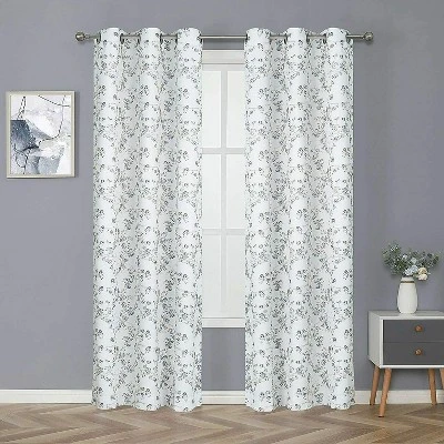 Kate Aurora 2 Pack Shabby Chic Grommet Top Floral Cherry Blossom Curtain Panels 5 Kate Aurora 2 Pack Shabby Chic Grommet Top Floral Cherry Blossom Curtain Panels - Image 5