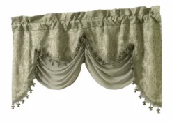 Kate Aurora Georgina Ultra Luxurious Raised Jacquard And Fringed Trimmed Austrian Window Valance -Kate Aurora GUEST 0c2d1670 646a 4b16 add8 50613de1642b