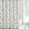 Kate Aurora Chic Metallic Gold Kissing Lips Mold & Mildew Resistant Fabric Shower Curtain