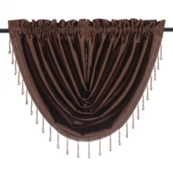 Kate Aurora Ultra Lux Faux Silk Regency Crinkle Rod Pocket Semi Sheer Crystal Beaded Window Valance -Kate Aurora GUEST 0e4878d3 ee96 46ed 9d97 a1e45860238a