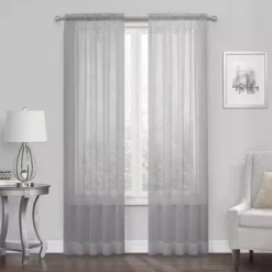 Kate Aurora Essential 1 Piece Silver Gray Sheer Voile Rod Pocket Window Curtain Panel -Kate Aurora GUEST 107aac03 9b08 44eb a1bb 86a20fc55347