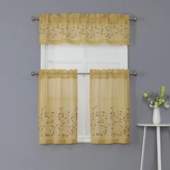 Kate Aurora Shabby Sheer Embroidered Complete 3 Piece Floral Rod Pocket Cafe Kitchen Curtain Tier & Valance Set 21 Kate Aurora Shabby Sheer Embroidered Complete 3 Piece Floral Rod Pocket Cafe Kitchen Curtain Tier & Valance Set -Kate Aurora GUEST 10df87a9 4d7f 47c8 887e 4bb362cc554a
