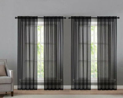 Kate Aurora 4 Piece Basic Home Rod Pocket Sheer Voile Window Curtain Panels 5 Kate Aurora 4 Piece Basic Home Rod Pocket Sheer Voile Window Curtain Panels - Image 5