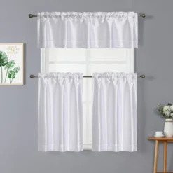 Kate Aurora Parisian Living Complete 3 Piece Lightweight Sheer Cafe Kitchen Curtain Tier & Valance Set -Kate Aurora GUEST 1425a0bc f395 4f38 bd08 6b70802deb5b