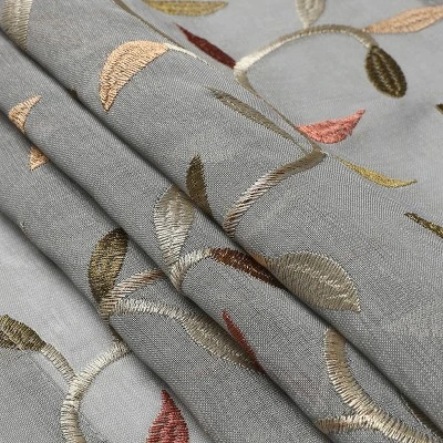 Kate Aurora Shabby Sheer Embroidered Complete 3 Piece Floral Rod Pocket Cafe Kitchen Curtain Tier & Valance Set 4 Kate Aurora Shabby Sheer Embroidered Complete 3 Piece Floral Rod Pocket Cafe Kitchen Curtain Tier & Valance Set - Image 4