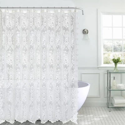 Kate Aurora Country Farmhouse Shabby Chic Floral Lace Shower Curtain 4 Kate Aurora Country Farmhouse Shabby Chic Floral Lace Shower Curtain - Image 4