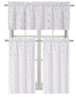 Kate Aurora Metallic Foil Lattice Kitchen Curtain Tier & Valance Set -Kate Aurora GUEST 19f87755 4d2c 4081 948e 103fca37f5e7