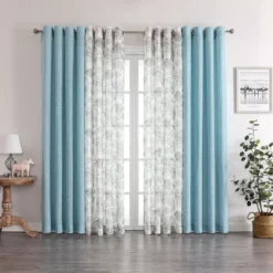 Kate Aurora Biscayne Bay Floral 4 Piece Coordinating Deluxe Flax Styled Sheer Grommet Top Curtains -Kate Aurora GUEST 1f3624a0 2951 418c 8820 dfe8fe4ac2b3