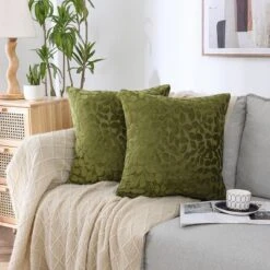 Kate Aurora Red Hook Cut Leaf Embossed Chenille Ultra Plush & Fluffy 18"x 18" Filled Accent Throw Pillow With Removable Zipper Shell/Cover -Kate Aurora GUEST 2024ca57 9fd0 4f29 a6ea 962743367535