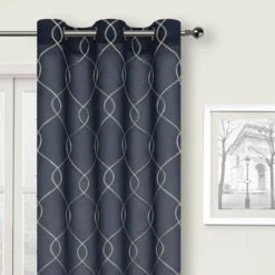 Kate Aurora 2 Piece Anael Embroidered Lattice Matte Sheer Grommet Top Curtain Panels - 84 In. Long -Kate Aurora GUEST 205ecf21 4e7d 478e 85f7 70630bfea72e