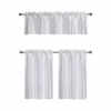 Kate Aurora Parisian Living Complete 3 Piece Lightweight Sheer Cafe Kitchen Curtain Tier & Valance Set