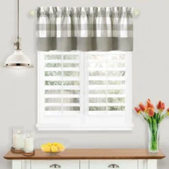 Kate Aurora Modern Farmhouse Buffalo Plaid Checkered Rod Pocket Window Valance -Kate Aurora GUEST 2854d868 911c 4fcb bce8 777535200573