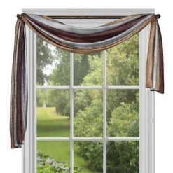 Kate Aurora Royal Ombre Crushed Semi Sheer Single Window Scarf Treatment -Kate Aurora GUEST 2d9c7b10 c25e 4ffd 96f7 22f2ad10e122