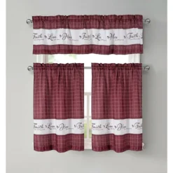 Kate Aurora Country Living Gingham Check Hope Faith Love 3 Pc Cafe Kitchen Curtain Set -Kate Aurora GUEST 2dcdc90d bcd0 4256 8b98 e337d58beaf6