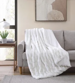 Kate Aurora Ultra Soft & Premium Plush Oversized Faux Rabbit Fur Accent Throw Blanket - 50 In. W X 70 In. L -Kate Aurora GUEST 2fa9b522 38a4 47dc 92bb dbab66771976