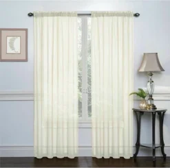 Kate Aurora Basic 2 Pack Sheer Voile Home Window Curtains -Kate Aurora GUEST 30081772 c6b9 4da1 82e1 1550c303c8d6