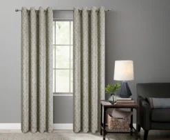 Kate Aurora 2 Piece Contemporary Chic Metallic Abstract Circles Light Filtering Grommet Top Curtains -Kate Aurora GUEST 36031707 0bcb 4b20 b1bb 7b2890347679