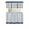Kate Aurora Windowpane Plaid Country Farmhouse Kitchen Curtain Tier & Valance