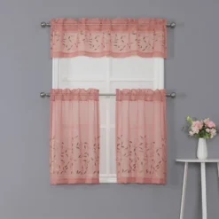 Kate Aurora Shabby Sheer Embroidered Complete 3 Piece Floral Rod Pocket Cafe Kitchen Curtain Tier & Valance Set 18 Kate Aurora Shabby Sheer Embroidered Complete 3 Piece Floral Rod Pocket Cafe Kitchen Curtain Tier & Valance Set -Kate Aurora GUEST 3718bdce c772 42b0 9a09 ff76f8ef40f2