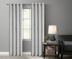 Kate Aurora 2 Piece Contemporary Chic Metallic Abstract Circles Light Filtering Grommet Top Curtains -Kate Aurora GUEST 372b1a96 d0e1 4043 b9c8 f861a8cff9d2