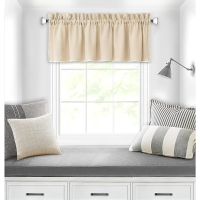 Kate Aurora Coastal Hamptons Living Textured Rod Pocket Window Valance 3 Kate Aurora Coastal Hamptons Living Textured Rod Pocket Window Valance - Image 3