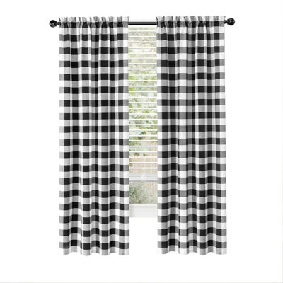 Kate Aurora Modern Country Farmhouse 3 Piece Buffalo Check Plaid Window Curtains & Valance Set 3 Kate Aurora Modern Country Farmhouse 3 Piece Buffalo Check Plaid Window Curtains & Valance Set - Image 3