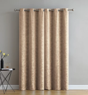 Kate Aurora Chic Living 2 Pack Floral Leaves Embossed Room Darkening Grommet Top Curtain Panels - 84 In. Long 1 Kate Aurora Chic Living 2 Pack Floral Leaves Embossed Room Darkening Grommet Top Curtain Panels - 84 In. Long