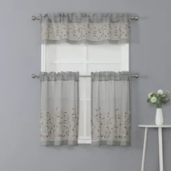 Kate Aurora Shabby Sheer Embroidered Complete 3 Piece Floral Rod Pocket Cafe Kitchen Curtain Tier & Valance Set 17 Kate Aurora Shabby Sheer Embroidered Complete 3 Piece Floral Rod Pocket Cafe Kitchen Curtain Tier & Valance Set -Kate Aurora GUEST 41a3e852 847a 4168 91e6 9ea92e33b0d5