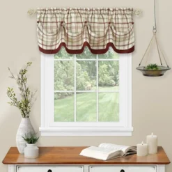 Kate Aurora Country Farmhouse Plaid Tattersall Button Tuck Window Valance -Kate Aurora GUEST 43c26101 1115 4fbc aa4f 8e4d3c4b40a8