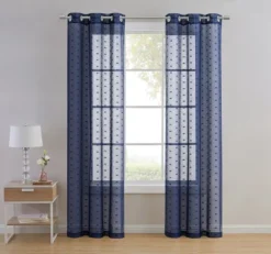 Kate Aurora Modern Living 2 Pack Plaid Sheer Embossed Grommet Top Curtain Panels -Kate Aurora GUEST 44e48143 0805 471a 8797 38dc24bb8993