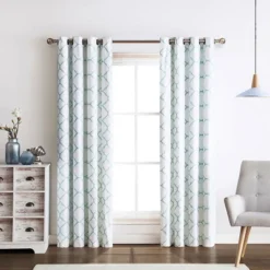 Kate Aurora 2 Piece Thermal Lattice Foamback Room Darkening Grommet Top Curtains -Kate Aurora GUEST 484603ae 29b8 4e80 ba48 4142407e3275