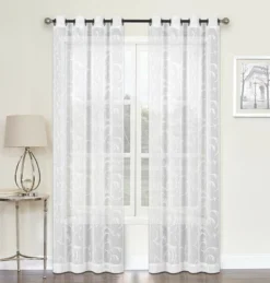 Kate Aurora Regal 2 Pack Floral Embroidered Sheer Grommet Curtains -Kate Aurora GUEST 4aa1c34c cd8b 4d2c 9534 64e44524c261