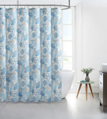 Kate Aurora Seaside Villa Mosaic Coastal Seashells & Starfish Fabric Shower Curtain 1 Kate Aurora Seaside Villa Mosaic Coastal Seashells & Starfish Fabric Shower Curtain