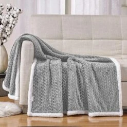 Kate Aurora Ultra Soft & Plush Herringbone Fleece Backing Sofa Accent Throw Blanket - 50 In. W X 60 In. L -Kate Aurora GUEST 4afe096e a5c1 435e 8cb8 c8d41cc76fe8