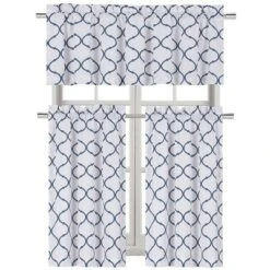 Kate Aurora Living Shabby Trellis 3 Piece Café Kitchen Curtain Tier And Valance Set -Kate Aurora GUEST 4debae7c 92af 4912 bbaa d9fb1c234a3d