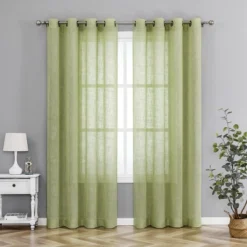 Kate Aurora 2 Pack Lux Thread Premium Woven Grommet Top Sheer Curtain Panels -Kate Aurora GUEST 4fa94e21 4657 4f0a 95f9 c9e154f1bfdd