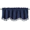 Kate Aurora Rod Pocket Luxurious Chenille Oversized Window Valance With A Beaded Tasseled Trim