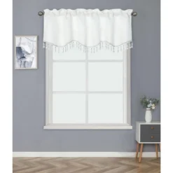 Kate Aurora Luxurious Solid Colored Scalloped Rod Pocket Window Valance With Crystal Beaded Trim -Kate Aurora GUEST 5807b84c 3af6 476f 9678 9aef605c0790