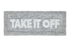 Kate Aurora Dorm Basics "Take It Off" Gray Typography Soft Tufted Oversized Bath Rug Runner - 2'x5' -Kate Aurora GUEST 59d35623 7cd6 4abb 876d 0e3c4c20e236