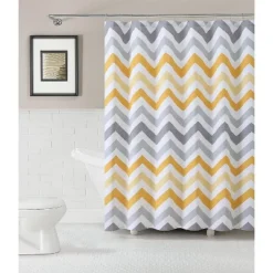 Kate Aurora 100% Cotton Modern Chevron Fabric Shower Curtain - Standard Size -Kate Aurora GUEST 5d055ec2 695f 4607 83b5 bc14e44da8e9