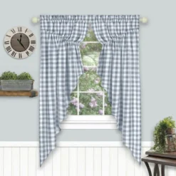 Kate Aurora Farmhouse Plaid Gingham Check Swag Valance Curtain Panel Pair -Kate Aurora GUEST 6484734b 6c90 49ba a192 06b105a1e4ef