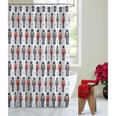 Kate Aurora Holiday Living Christmas Nutcrackers Fabric Shower Curtain 1 Kate Aurora Holiday Living Christmas Nutcrackers Fabric Shower Curtain