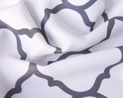 Kate Aurora Montauk Accents 2 Piece White & Gray Trellis Light Filtering Modern Geometric Grommet Top Window Curtains -Kate Aurora GUEST 7034e948 d2fd 4ccf 8731 0c871f2ae57b