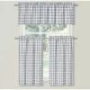 Kate Aurora Country Farmhouse Plaid Checkered Gingham 3 Pc Kitchen Curtain Tier & Valance Set