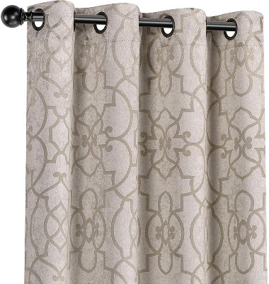 Kate Aurora 2 Pack Reversible Geometric Room Darkening Grommet Curtains 6 Kate Aurora 2 Pack Reversible Geometric Room Darkening Grommet Curtains - Image 6
