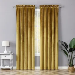 Kate Aurora Royal Living 2 Pack Rod Pocket Light Filtering Velvet Window Curtain Panels -Kate Aurora GUEST 77f433f8 4b61 45c4 85b8 0419c3571efb